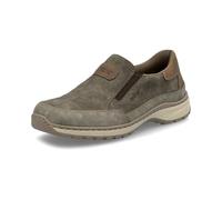 Slipper RIEKER, Herren, Gr. 43, grau (taupe, braun), Lederimitat, Basic, Schuhe Slipper, Slip-on-Sneaker, Freizeitschuh, Halbschuh mit Gummizug (40061621-43) taupe, braun