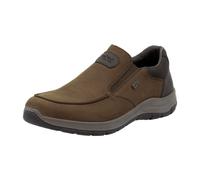 Slipper RIEKER, Herren, Gr. 47, braun (dunkelbraun, schwarz), Nubukleder, Lederimitat, casual, Schuhe, Halbschuh, Schlupfschuh, Slip-on Sneaker mit riekerTEX-Membran (71797811-47) dunkelbraun, schwarz