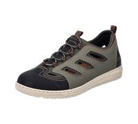 Slip-On Sneaker RIEKER Gr. 40, grün (oliv, schwarz) Herren Schuhe Stoffschuhe Trekking Schuh, Sandale, Sommerschuh mit herausnehmbarer Innensohle (35090224-40)