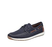 Bootsschuh RIEKER, Herren, Gr. 41, nachtblau, Nubuklederimitat, Schuhe Bootsschuh, Mokassin, Halbschuh, Frühlingsschuh mit Perforation (81738555-41) nachtblau