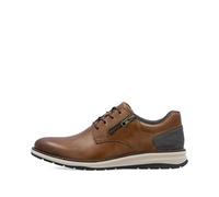 Schnürschuh RIEKER, Herren, Gr. 40, braun (braun, grau), Glattleder, unifarben mit Farbeinsatz, klassisch, Schuhe, Festtagsschuh, Halbschuh, Business-Schnürer mit weicher Innensohle (61435850-40) brau
