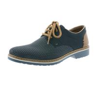 Schnürschuh RIEKER Gr. 46, blau (dunkelblau, braun) Herren Schuhe Business mit modischer Perforation, Freizeitschuh, Halbschuh, Schnürschuh (29175707-46)