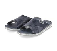 Rieker Pantolette Herren Leder unifarben mit Farbeinsatz nachtblau Gr. 44