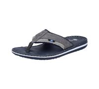Zehentrenner RIEKER, Herren, Gr. 42, grau, Lederimitat, Textil, Schuhe Zehentrenner, Sommerschuh, Strandschuh mit weicher Leder-Innensohle (75106946-42) grau