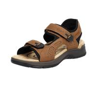 Trekkingsandale RIEKER Gr. 45, schwarz (hellbraun, schwarz) Herren Schuhe Sommerschuh, Outdoorsandale, Freizeitsandale, mit Klettverschlüssen (75840034-45)
