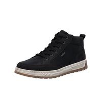 Schnürboots RIEKER, Herren, Gr. 42, Textil, schwarz, Lederimitat, unifarben, Schuhe Schnürboots, High Top Sneaker, Boots mit weichem Schaftrand (32178124-42) schwarz