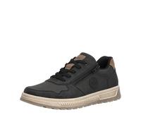 Sneaker RIEKER, Herren, Gr. 42, schwarz, Lederimitat, Schuhe Sneaker, Freizeitschuh, Halbschuh, Schnürschuh mit Kontrastbesatz (96322154-42) schwarz