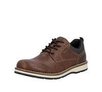 Schnürschuh RIEKER, Herren, Gr. 46, braun (dunkelbraun), Lederimitat, Textil, Schuhe, Business Schnürer, Halbschuh, Casual Sneaker mit Innenreißverschluss (97475459-46) dunkelbraun