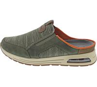 Clog RIEKER, Herren, Gr. 43, grün (khaki, braun), Textil, Lederimitat, meliert, sportlich, Schuhe, Sommerschuh, Strandschuh, Hausschuh mit seitlichen Stretcheinsätzen (51148155-43) khaki, braun