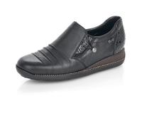 Rieker 44254-00 schwarz/granit Slipper / Trotteur HW 23/24 für Damen, schwarz, Größe 38 EU