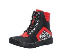 Sneakerboots RIEKER, Damen, Gr. 40, schwarz, kombiniert, Lederimitat, Schuhe Sneakerboots, Schnürboots, Schnürstiefelette mit zusätzlichem Innenreißverschluss (17032157-40) schwarz, kombiniert