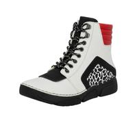 Rieker 45904-60 Damen Schnürstiefelette Synthetik schwarz/weiß/rot