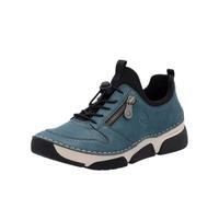 Slip-On Sneaker RIEKER, Damen, Gr. 39, blau (royalblau, schwarz), Lederimitat, Textil, sportlich, Schuhe, Schlupfschuh, Halbschuh, Freizeitsneaker, Gummizug, Schnellverschluss (71716419-39) royalblau,