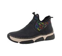 Rieker Damen Slip-On Sneaker 45957, Frauen Halbschuhe,straßenschuhe,Strassenschuhe,Freizeitschuhe,Turnschuhe,Laufschuhe,schwarz (00),41 EU / 7.5 UK