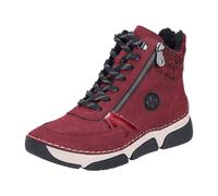 Winterboots RIEKER, Damen, Gr. 38, rot (bordeaux), Nubuklederimitat, Textil, sportlich, Schuhe, Schnürstiefelette, Schnürboots mit Textil-Besatz am Schaftrand (73313009-38) bordeaux