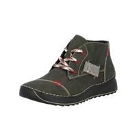 Schnürboots RIEKER Gr. 39, grün (olivgrün) Damen Schuhe Schnürstiefeletten mit seitlichem Aufnäher (68195821-39)