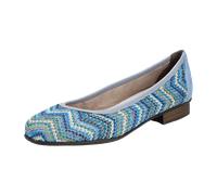 Ballerina RIEKER, Damen, Gr. 36, bunt (blau multi), Bast, Lederimitat, klassisch, Schuhe, Slipper, Schlupfschuh, Pumps mit weicher Innensohle (41882122-36) blau multi