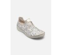 Slip-On Sneaker RIEKER, Damen, Gr. 40, hellgrau multi, Lederimitat, Schuhe, Slipper, Halbschuh, Freizeitschuh mit floraler Musterung (65931937-40) hellgrau multi