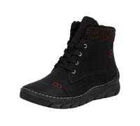 Winterboots RIEKER, Damen, Gr. 40, schwarz, braun, Nubuklederimitat, Textil, Schuhe, Schnürboots, Stiefelette, Casual-Boots mit softem Schaftrand, Topseller (83716039-40) schwarz, braun