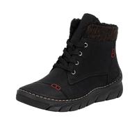 Winterboots RIEKER, Damen, Gr. 39, braun (schwarz, braun), Nubuklederimitat, Textil, sportlich, Schuhe, Schnürboots, Stiefelette, Casual-Boots mit softem Schaftrand (83716039-39) schwarz, braun