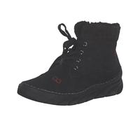 Winterboots RIEKER, Damen, Gr. 38, schwarz, braun, Nubuklederimitat, Textil, Schuhe, Schnürboots, Stiefelette, Casual-Boots mit softem Schaftrand, Topseller (83716039-38) schwarz, braun