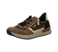 Rieker Sneaker 58902 Damen Lederimitat/Textil sportlich lose Einlage Schnürer 36 Braun kombiniert
