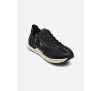 Sneaker RIEKER, Damen, Gr. 38, schwarz, Lederimitat, Textil, Schuhe Sneaker, Freizeitschuh, Schnürschuh, Halbschuh mit modischen Akzenten (98442753-38) schwarz
