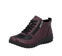 Rieker Sneakerboots 59541-30, Lederimitat, weicher Schaftrand, Damen Gr. 40, brombeere/schwarz
