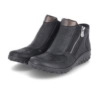 Schlupfboots RIEKER "Ready2GO", Damen, Gr. 42, schwarz, Lederimitat, casual, Schuhe, Stiefelette, Casual-Boots, Profilsohle, mit seitlichem Reißverschluss (54173218-42) schwarz