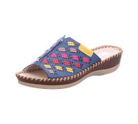 Rieker Damen Pantoletten 61336, Frauen Slipper,Sandalen,Freizeitschuhe,Schlupfschuhe,schluepfschuhe,Slides,Slip-ons,blau Kombi (90),36 EU / 3.5 UK