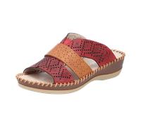 Rieker Damen Pantoletten 61338, Frauen Slipper,Gartenschuhe,Sommerschuhe,Sandalen,Freizeitschuhe,Schlupfschuhe,Slides,rot Kombi (35),43 EU / 9 UK