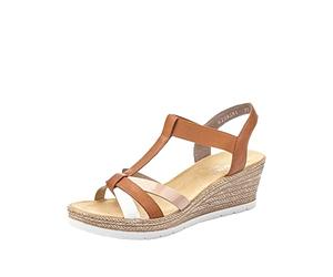 Rieker 61995-81, Damen Geschlossene Sandalen, Blau (bianco/cayenne/skin 81), 36 EU (3.5 UK)