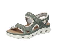 Rieker Damen Trekking Sandalen 64066, Frauen Sandalen,Outdoorsandalen,sportsandalen,Sommerschuhe,Freizeitschuhe,grün Kombi (52),37 EU / 4 UK