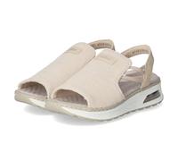 Plateausandale RIEKER "vegan", Damen, Gr. 39, beige (hellbeige), Textil, Lederimitat, casual, Schuhe, Sommerschuh, Sandalette, Keilabsatz, mit genoppter Innensohle (82157616-39) hellbeige