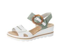 Rieker Damen Klassische Sandalen 67476, Frauen Sandalen,Sommerschuhe,Freizeitschuhe,offene Schuhe,Strandschuhe,Weiss Kombi (81),41 EU / 7.5 UK