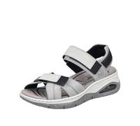 Trekkingsandale RIEKER, Damen, Gr. 40, grau (hellgrau), Lederimitat, casual, Schuhe, Outdoorsandale, Sommerschuh, Klettschuh mit Rieker Air-Funktion (70339327-40) hellgrau