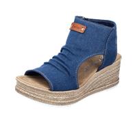 Rieker Damen Schaftsandalen 68791, Frauen Sandalen,reißverschluss,Sommerschuhe,Freizeitschuhe,offene Schuhe,Strandschuhe,blau (12),41 EU / 7.5 UK
