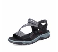 Riemchensandale RIEKER Gr. 36, schwarz (schwarz, grau) Damen Schuhe Sandalen in sportiver Optik (72156561-36)