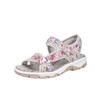 Riemchensandale RIEKER, Damen, Gr. 37, creme multicolor, Lederimitat, Textil, mehrfarbig, Schuhe Riemchensandale, Sommerschuh, Sandalette, Outdoorschuh in Trekking-Optik (93207639-37) creme multicolor