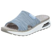 Pantolette RIEKER, Damen, Gr. 38, blau (hellblau), Textil, meliert, casual, Schuhe, Sommerschuh, Hausschuh, Schlappen, Keilabsatz, in veganer Verarbeitung (68503326-38) hellblau
