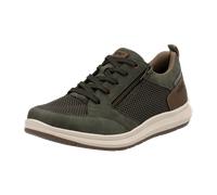 Sneaker RIEKER, Herren, Gr. 46, grün (oliv, braun), Lederimitat, Textil, Schuhe Sneaker, Halbschuh, Freizeitschuh, Schnürschuh mit seitlichem Reißverschluss (56339206-46) oliv, braun