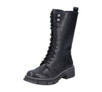 Schnürstiefel RIEKER, Damen, Gr. 38, Varioschaft, schwarz, Lederimitat, unifarben, Schuhe Schnürstiefel, Schnürboots mit Reißverschluss und robuster Profilsohle (21981736-38) schwarz