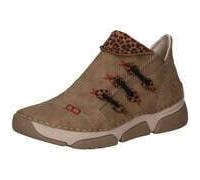 Sneakerboots RIEKER, Damen, Gr. 40, hellbeige, leo, Nubuklederimitat, kontrastfarbene Details, sportlich, Schuhe, Schlupfboots, Stiefelette, High Top Sneaker mit Innenreißverschluss (50977944-40) hell