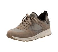 Slip-On Sneaker RIEKER, Herren, Gr. 44, beige (beige, grau), Veloursleder, Textil, sportlich, Schuhe, Schlupfschuh, Halbschuh, Freizeitsneaker mit Schnürelement (98482213-44) beige, grau