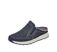 Clog RIEKER, Damen, Gr. 41, blau (nachtblau), Nubuklederimitat, kontrastfarbene Details, Schuhe Clog, Sommerschuh, Hausschuh mit seitlichen Stretcheinsätzen (57552245-41) nachtblau