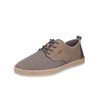 Schnürschuh RIEKER, Herren, Gr. 45, beige, grau, Lederimitat, Textil, Schuhe Schnürschuh, Halbschuh, Sneaker, Schnürer mit Bastumrahmung an der Laufsohle (14417406-45)