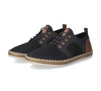 Slip-On Sneaker RIEKER, Herren, Gr. 41, nachtblau, braun, Lederimitat, Textil, Schuhe, Schlupfschuh, Slipper, Freizeitschuh, elastischer Einstieg, Gummizug (22553700-41) nachtblau, braun