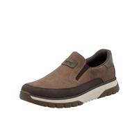 Slip-On Sneaker RIEKER, Herren, Gr. 43, braun (braun, dunkelbraun), Nubuklederimitat, unifarben mit Farbeinsatz, sportlich, Schuhe, Slipper, Schlupfschuh, Halbschuh mit weicher MemoSoft-Innensohle (89