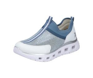 Rieker BEQUEM-SLIPPER (DURCHBROCHEN) für Damen, blau, Größe 42 EU