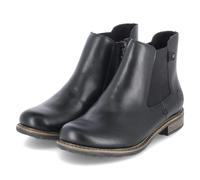 Chelseaboots RIEKER, Damen, Gr. 39, schwarz, Elastischer Einsatz, Lederimitat, unifarben, Basic, Schuhe, Stiefelette, Boots, Blockabsatz, mit elastischem Einsatz (93498067-39) schwarz